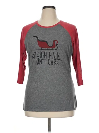 Pre-owned District 3/4 Sleeve T-shirt In Gray