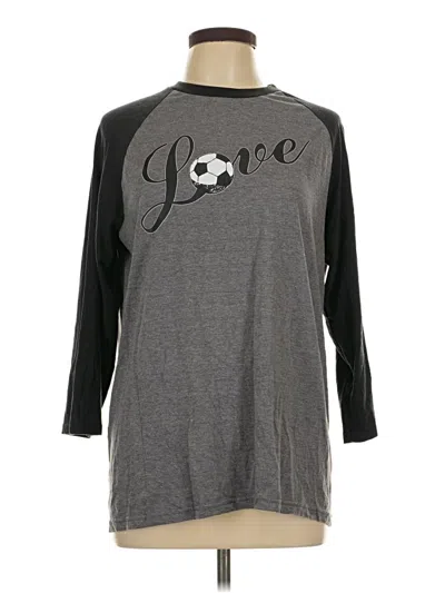 Pre-owned District 3/4 Sleeve T-shirt In Gray