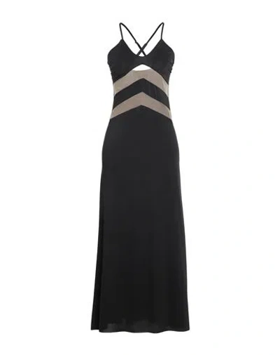 District By Margherita Mazzei Woman Maxi Dress Black Size 8 Polyester, Elastane