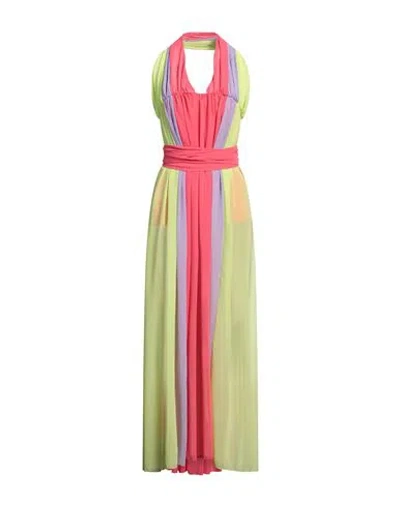 District By Margherita Mazzei Woman Maxi Dress Coral Size 6 Polyester In Red