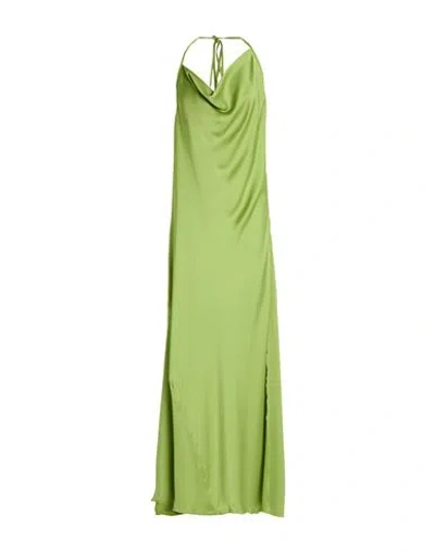 District By Margherita Mazzei Woman Maxi Dress Lime Green Size 10 Polyester