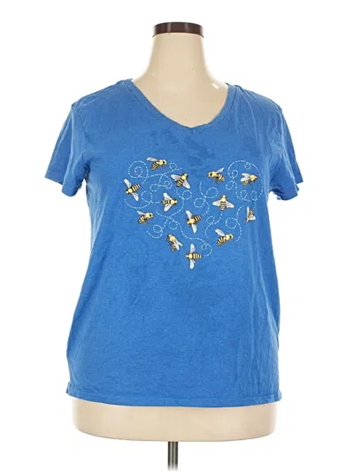 Pre-owned District Short Sleeve T-shirt In Blue