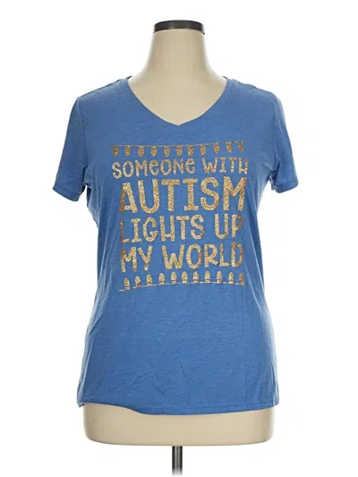Pre-owned District Short Sleeve T-shirt In Blue