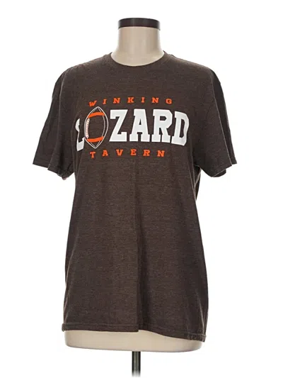 Pre-owned District Short Sleeve T-shirt In Brown