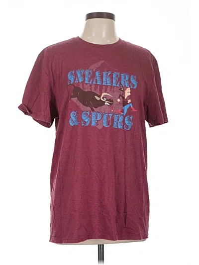 Pre-owned District Short Sleeve T-shirt In Burgundy