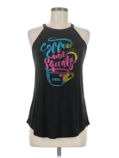 Pre-owned District Sleeveless Top Black Halter Neckline Tops
