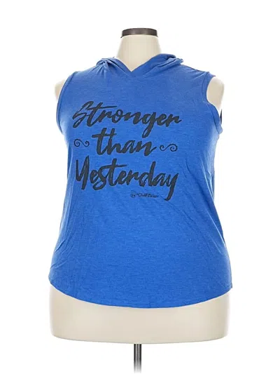 Pre-owned District Sleeveless Top Blue Cowl Neck Tops