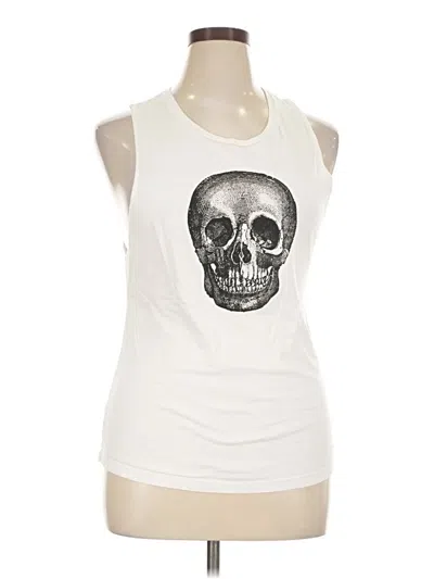 Pre-owned District Sleeveless T-shirt In White