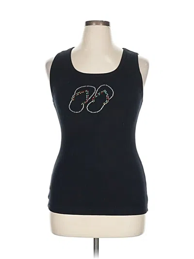 Pre-owned District Tank Top Black Halter Neckline Tops