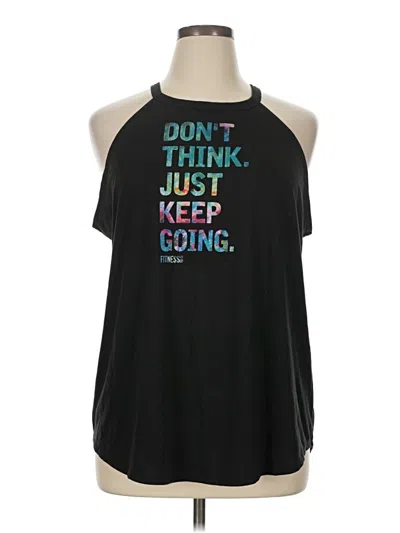 Pre-owned District Tank Top Black Halter Neckline Tops