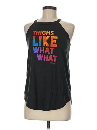 Pre-owned District Tank Top Black Halter Neckline Tops
