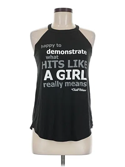 Pre-owned District Tank Top Black Halter Neckline Tops