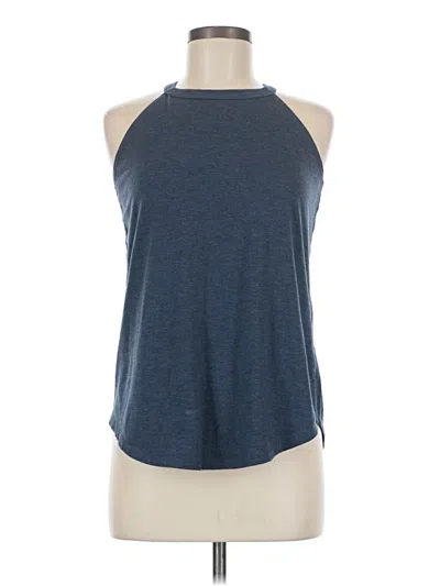 Pre-owned District Tank Top Blue Halter Neckline Tops