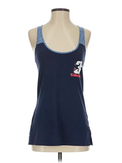 Pre-owned District Tank Top Blue Halter Neckline Tops