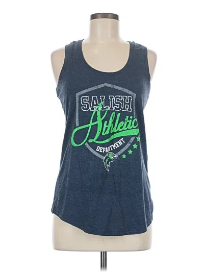 Pre-owned District Tank Top Blue Halter Neckline Tops