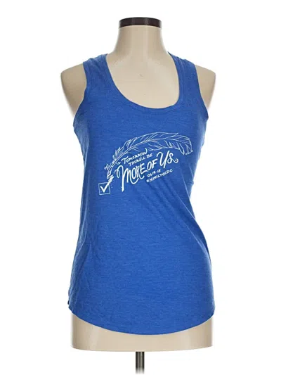 Pre-owned District Tank Top Blue Halter Neckline Tops