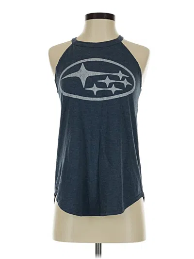 Pre-owned District Tank Top Blue Halter Neckline Tops