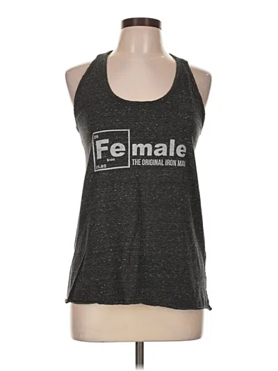Pre-owned District Tank Top Gray Halter Neckline Tops
