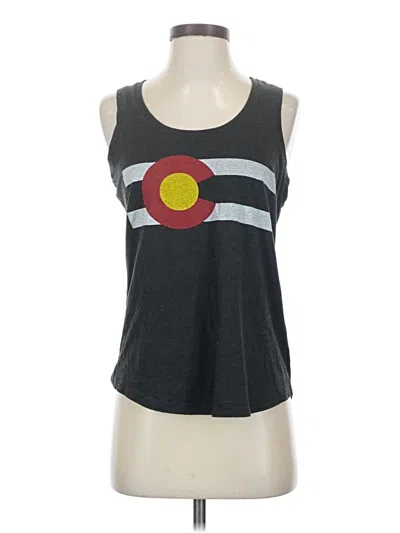 Pre-owned District Tank Top Gray Strapless Neckline Tops