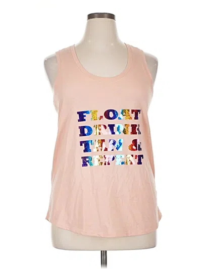 Pre-owned District Tank Top Pink Halter Neckline Tops