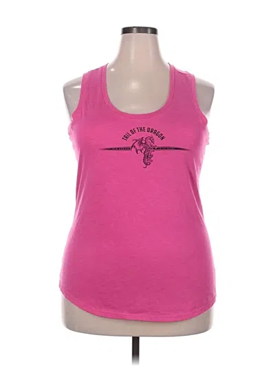Pre-owned District Tank Top Pink Halter Neckline Tops