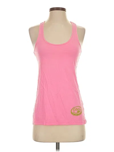 Pre-owned District Tank Top Pink Halter Neckline Tops