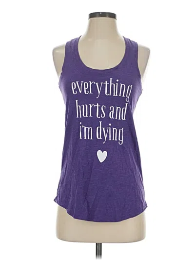 Pre-owned District Tank Top Purple Halter Neckline Tops