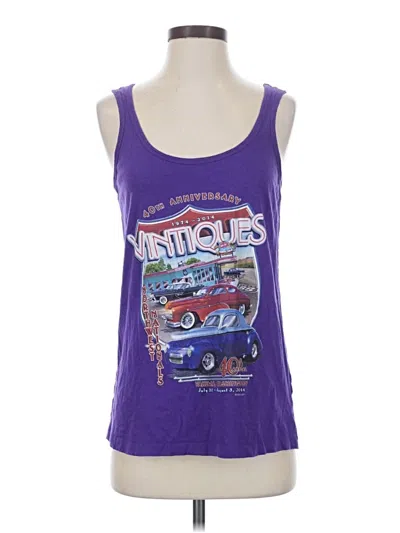 Pre-owned District Tank Top Purple Strapless Neckline Tops