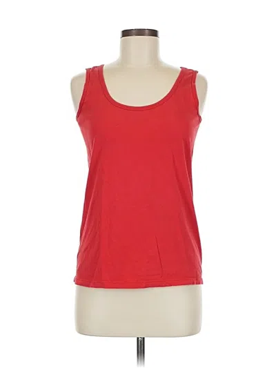 Pre-owned District Tank Top Red Strapless Neckline Tops
