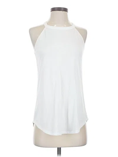 Pre-owned District Tank Top White Halter Neckline Tops