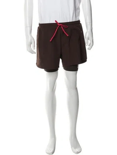 Pre-owned District Vision Athletic Shorts In Brown