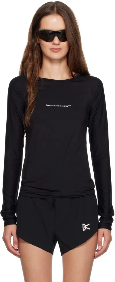 District Vision Black Aloe Long Sleeve Fitted Sport T-shirt