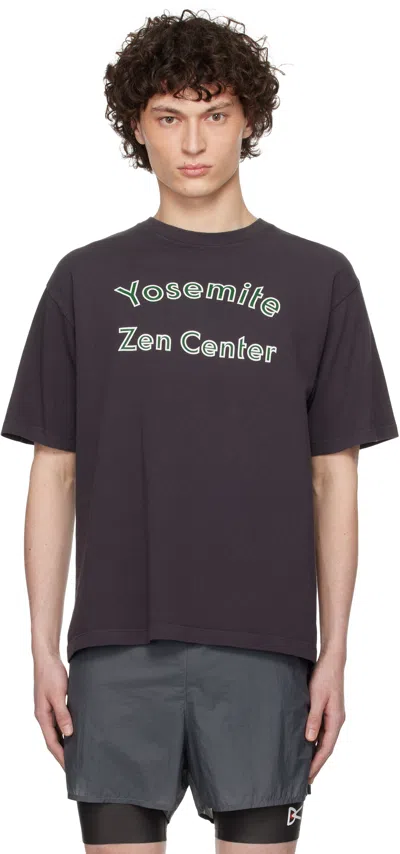 District Vision Black California Cotton T-shirt In Black Yosemite