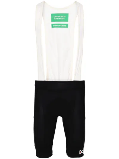 DISTRICT VISION BLACK LOGO-APPLIQUÉ BIB SHORTS