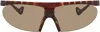 District Vision Brown Koharu Eclipse Sunglasses In Brown Mosaic/d+ Copp