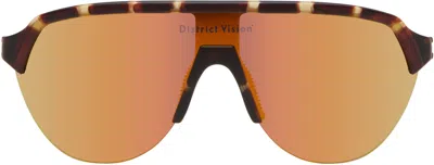District Vision Brown Nagata Speed Blade Sunglasses In Tortoise/d+ Amber Mi