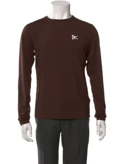 Pre-owned District Vision Crew Neck Long Sleeve T-shirt In Brown
