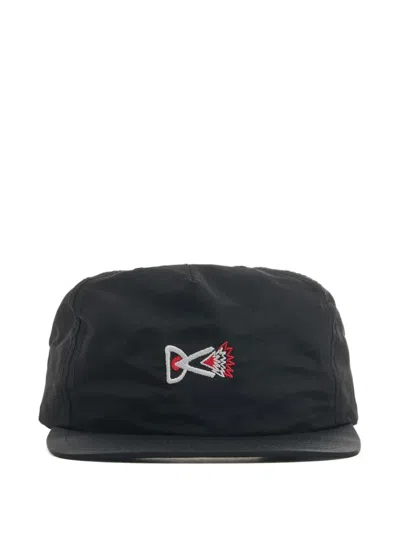 District Vision Embroidered-panel Cap In Black