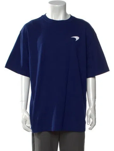 Pre-owned District Vision Graphic Print Crew Neck T-shirt In Blue