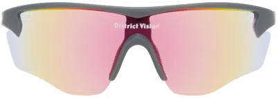 District Vision Gray 'junya' Racer Sunglasses In Carbon/d+ Spectral