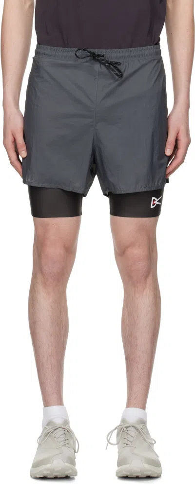 DISTRICT VISION GRAY RIPSTOP LAYERED TRAIL SHORTS