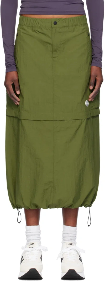 District Vision Green Single Layer Cargo Sport Skirt In Lichen