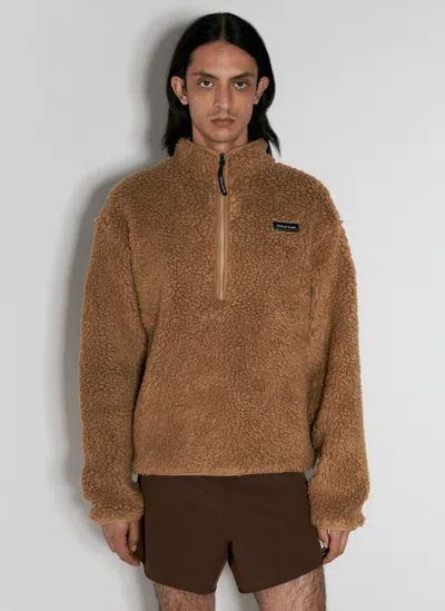 District Vision Half-zip Pile Fleece Jacket In Camel