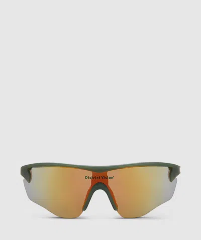 District Vision Junya Racer Sunglasses In Sage/d+ Fire Mirror