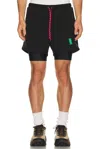 District Vision Layered Trail Shorts In Black