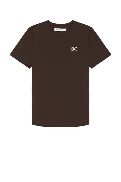 District Vision Deva-tech Logo-print Stretch-jersey T-shirt In Brown