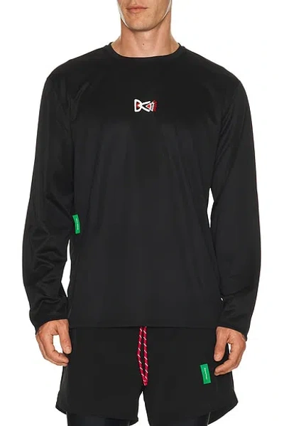 District Vision Long Sleeve Boxy Training Tee In Black