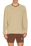 District Vision Long Sleeve Stripe Tee In Multi