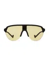 District Vision Nagata Speed Blade Sunglasses In Yellow