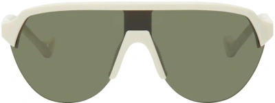 District Vision Off-white Nagata Speed Blade Sunglasses In Limestone, D+ Onyx M